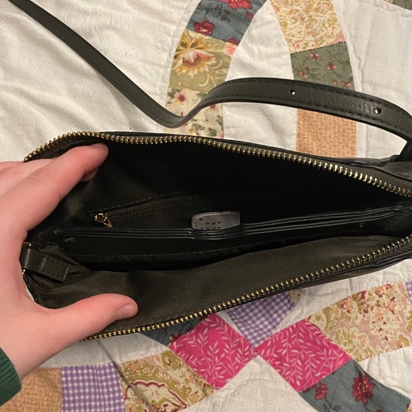 Olive Green Leather Crossbody Bag - Picture 2 of 3